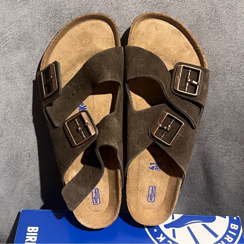 Birkenstock Women’s Arizona Sandals Soft Footbed Mocha Size 41 EU